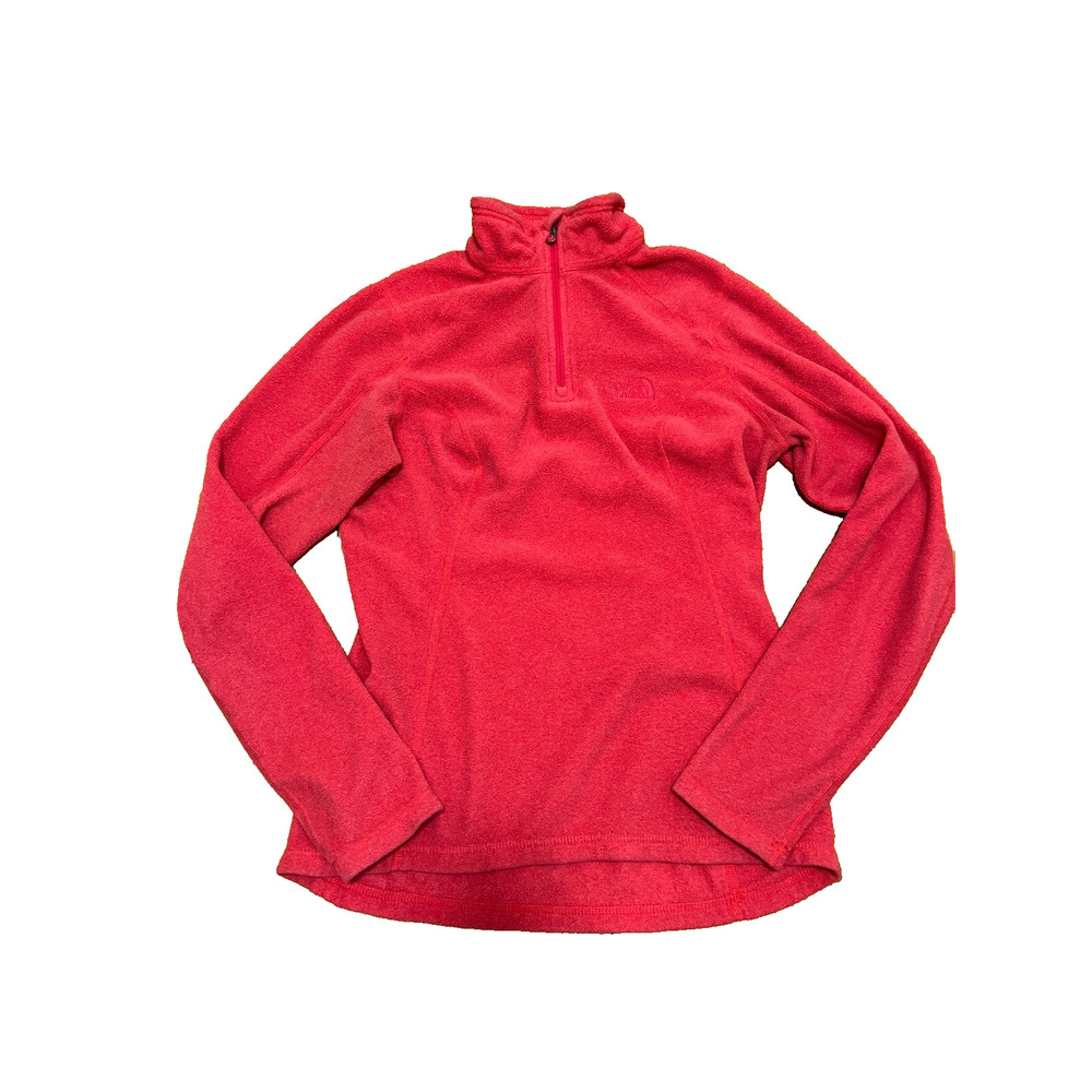 The North Face Womens Glacier 1/4 Zip Red Fleece Pullover XS A003122